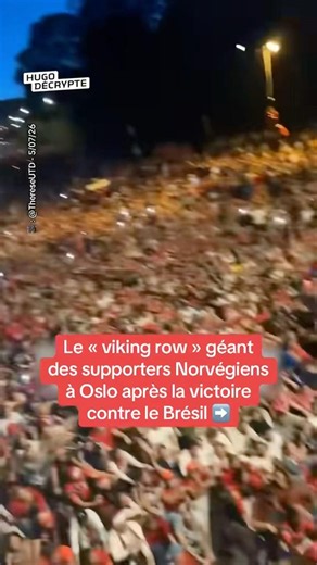 Le « viking roi » géant des supporters Norvégiens à Oslo après la victoire contre le Brésil ➡️