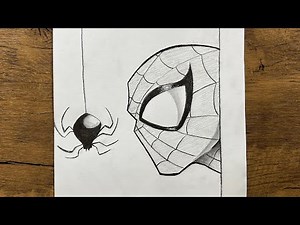 How to draw Spiderman using just a pencil step-by-step