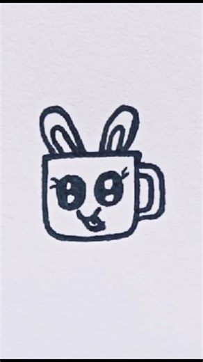 How to draw a rabbit cup 🍵#easydrawing #simpledrawing #art