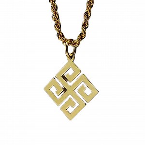 Endless Knot Brass Pendant Necklace | Gold Tone Geometric Charm, 18 Inch Chain - Etsy Canada