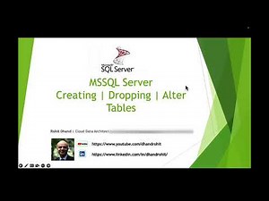 MSSQL | Create Alter Drop Tables in SQL Server