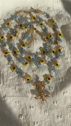 Charming Sunflowers and Forget-Me-Nots Jewelry Set