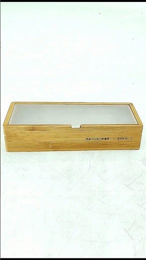 Bamboo Pen Box with Acrylic Lid, Wooden Natural Pencil Case, Storage Box with Cover#penbox #bamboo