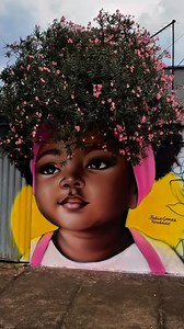 1.5M views · 1.3K reactions | Fábio Gomes Trindade, a Brazilian street artist, is known for merging urban art with nature, using tree branches and flowers as living extensions of his murals. His iconic pieces often portray women and children, with the surrounding greenery forming their “hair,” creating a striking and organic harmony. Artist: @fabiogomestrindade #art #streetart #mural | Art Daily Dose | Facebook