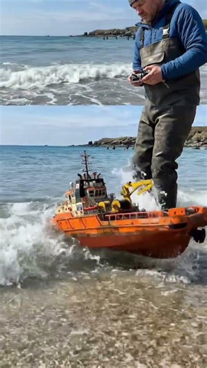 Incredible Detail! RC Tugboat vs Ocean Waves 🌊🚢