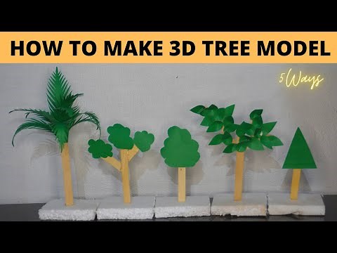 How to make 3D tree for school project | how to make a tree | 5 ways to make trees | school project
