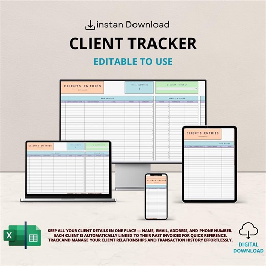 Client Tracker Template | Google Sheets & Excel (digital Download) - Etsy UK