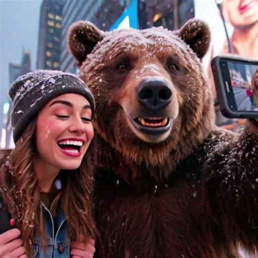 Girl & Bear Exploring Snow City 🐻❄️ | Mini Vlog0