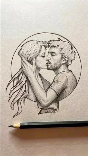 How to Draw a Kissing Couple in Easy Steps! 😍 #shorts