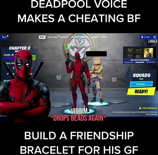 Deadpool Voice Trolling in Fortnite Cheating Drama