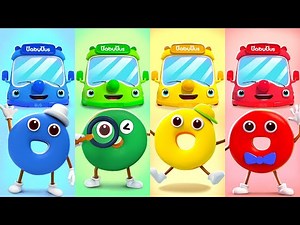 Learn Colors with Bus🚌🚎| Wheels on the Bus | Nursery Rhymes & Kids Songs | BabyBus - Cars World