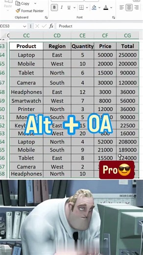 how to format table in excel #shortfeed #viral #Excel