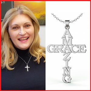 ✝️ Amazing Grace How Sweet The Sound Display your faith with a beautiful stainless steel necklace. Available here ⬇️ https://thepositivechristian.com/products/amazing-grace-cross-necklace | The Positive Christian