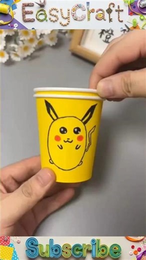 How to Make a Rotating Pikachu Face Cup | Easy DIY Craft | Easy Craft