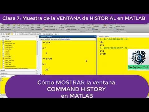 💻 CLASE 7: muestra la ventana del COMMAND HISTORY en MATLAB 2026 🚀