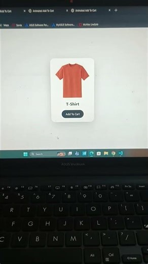 Add To Cart Animation Using HTML CSS JS 🛒 #tailwindcss #javascript #coding