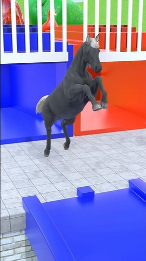 Blue Duck Saving The Horse | Long Slide Game | Animal Crossing Fountain | Zoova 3D