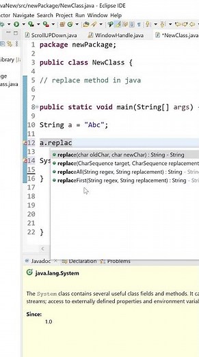 replace method in java #java #shorts #shortfeed