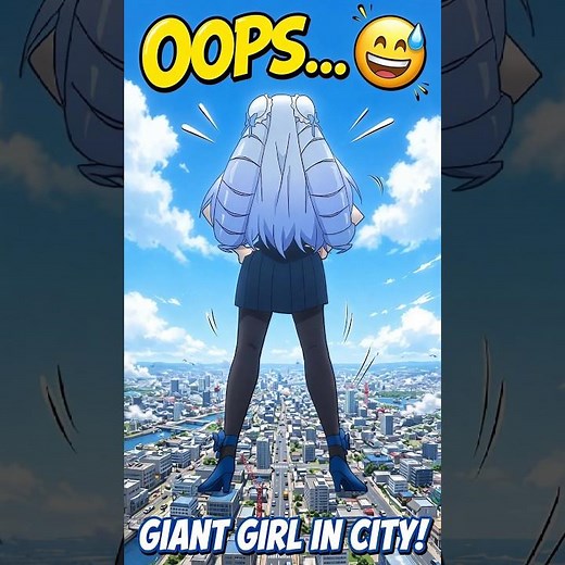 POV: Giant School Girl Thinks She is Normal 💀🏙️ | Anime Funny Moment #shorts #shortsfeed