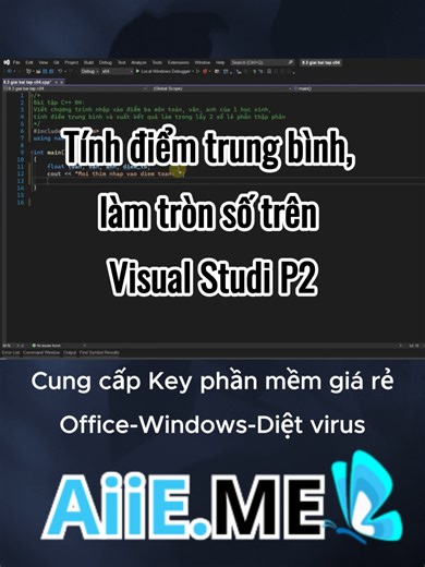 Tính điểm trung bình, làm tròn số trên Visual Studi P2 #visualstudio #project2021 #project2016 #windowsserver2016 #windowsserver2022