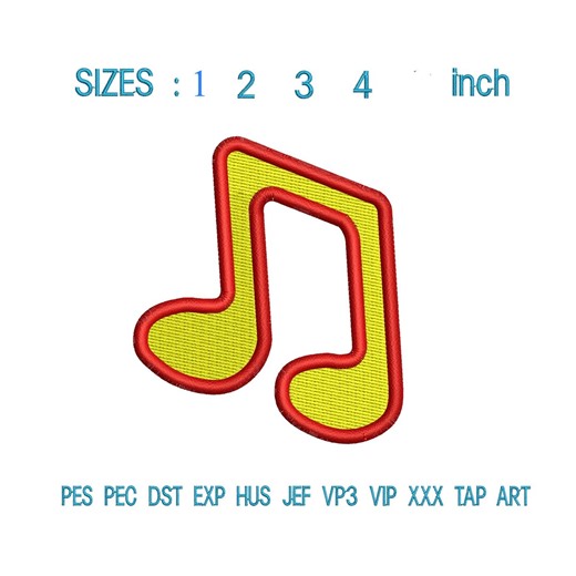 Music Note Embroidery Design | Mini Musical Symbol Pattern | Melody Motif | Small Stitch Art | (N106) - Etsy