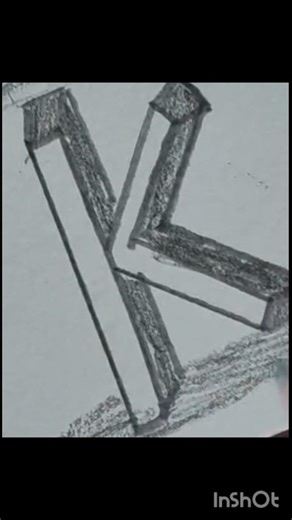 sketchy 3D letter K simple 🔥#drawing #trending #sketchful #art #shorts #boldletter #letterK