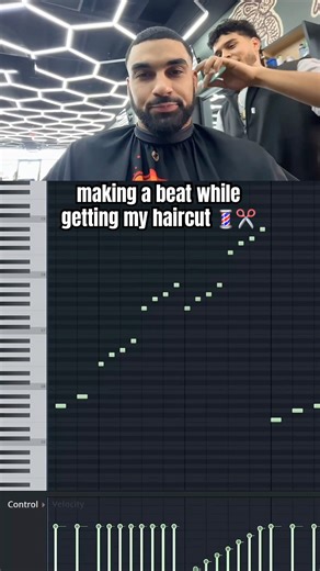 MAKING A BEAT WHILE GETTING A HAIRCUT 💈✂️ #flstudio #beats #producer