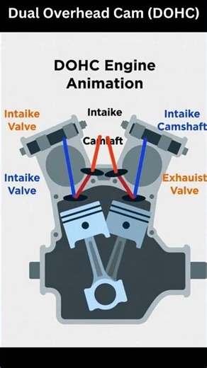 How a Dual Overhead Cam Engine Actually Works #engine #mechanical #cars