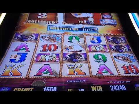 HUGE BONUS WIN And Great Line Hit On BUFFALO GOLD Slot Machine - SunFlower Slots