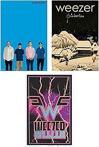 Weezer Three Poster Bundle - 2 Paper Posters and 1 Flocked Blacklight Poster