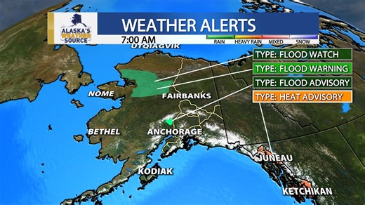 Wet weather is once again building across the state this week, with additional flooding concerns in Petersville and areas of the Western Interior. If you're looking for ongoing sunshine and warmth, Southeast is the place to be. | Alaska's Weather Source
