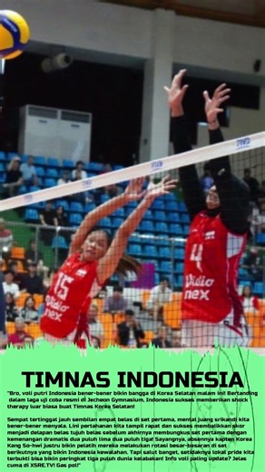 Indonesia Stuns Everyone! Indonesian Women's Volleyball Team Takes Down Korea in the First Set!
