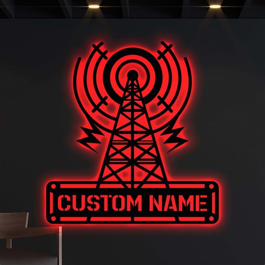 Ham Radio Metal Wall Sign With LED Light, Personalized Radio Operator Decor - Etsy