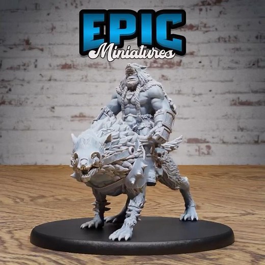 Orc Warg Rider | DnD Miniature | Tabletop Game Miniatures | 3D Model STL FILE | RPG DnDminis