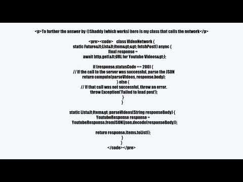 Decode Json from Youtube api on Flutter