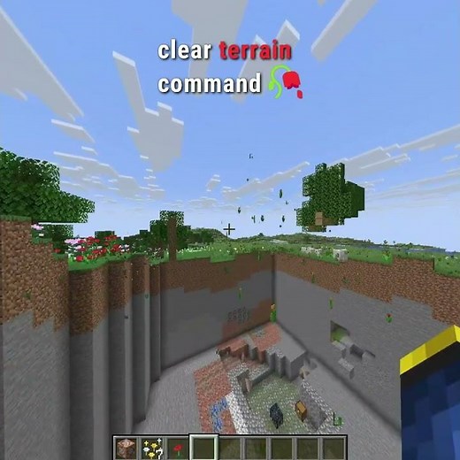 Minecraft: Clear Terrain Command — Mountains Vanish! 💥