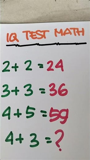 SKOR IQ 135+! Tes IQ Matematika Paling Menjebak: $4+3=?$