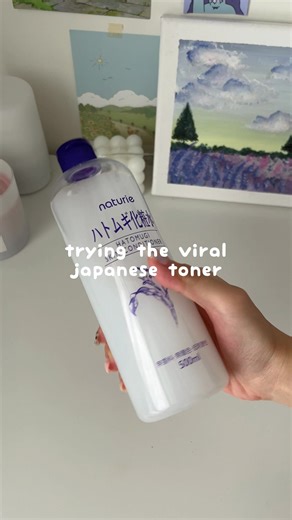 i’ve been getting into japanese skincare lately, and i finally decided to try the viral hatomugi toner 🫶🏻 so far no breakouts and my skin is taking it pretty well! it hydrates and soothes my skin, hopefully this can really calm down my breakouts #hatomugiskinconditioner #hatomugitoner #hatomugi #japaneseskincare #japanhaul #japanskincarehaul #fyp