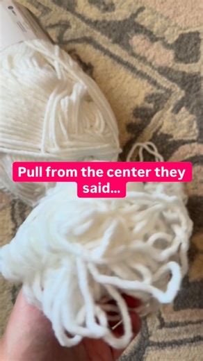 Ashleigh @SeeLoveShare on Instagram: "Pull from the center they said… It’ll save time they said… Meanwhile my yarn just ✨reproduced✨ and I’m 20 minutes deep in a fiber excavation site. Why does this happen EVERY. SINGLE. TIME. Are you Team Center Pull or Team Outside Strand? Drop a 🧶 if you’ve ever experienced yarn birth trauma. #crochetersofinstagram #knittinghumor #yarnlife #crochetaddict #makersgonnamake"