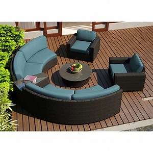 [Hot Item] Round Shape Rattan Wicker Garden Sofa Set Round Conversation Set Patio Outdoor Furniture