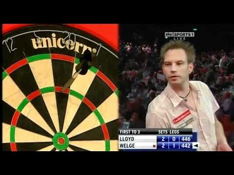 Colin Lloyd punches a Dart Board - 2011 PDC World