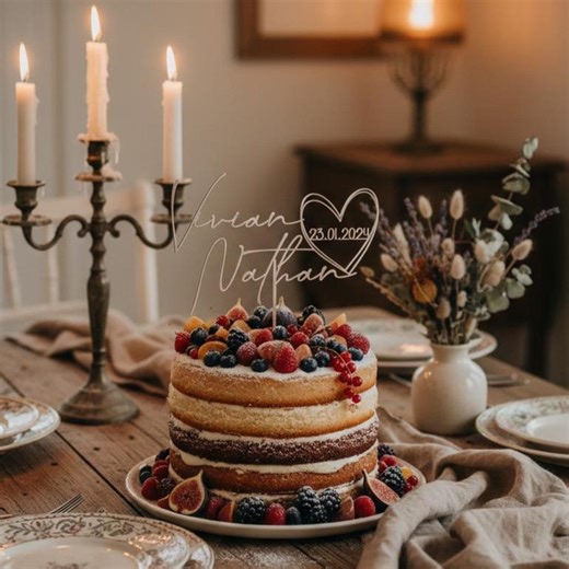 Custom Acrylic Heart Cake Topper, Personalized Wedding Cake Topper, Custom Engagement & Anniversary Cake Decor Suitable for Birthday Parties - Etsy