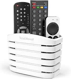 TotalMount Remote Control Holder – Premium Quality and Extra Stable to Place Near Your TV, Bed, or Table (Medium – Fits Three Remotes, Premium White)