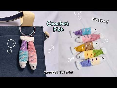 no-sew fish keychain ver. 2 | easy crochet tutorial for beginners