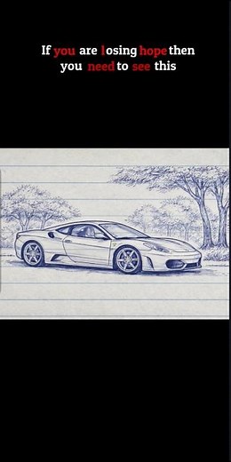 Pen Art of Ferrari ✨🎨 ‪@CarGuy-Drawing‬