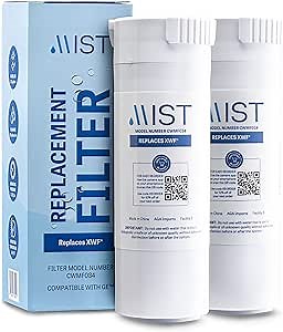 XWF Water Filter Replacement (Not XWFE), Compatible with GE XWF Models: GWE19JSLSS, WR17X30702, GBE21, GDE21, GDE25, GFE24, 2 Pack- Mist