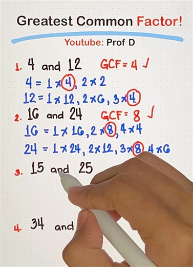 88K views · 900 reactions | Greatest Common Factor = Greatest Math Hack!  | Prof D | Facebook