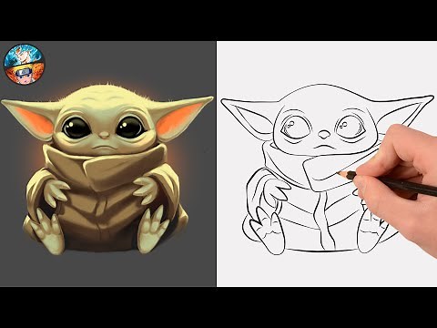 COMO DIBUJAR A BABY YODA FÁCIL PASO A PASO dibujos