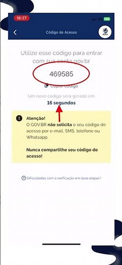 Gerar o código de acesso gov.br