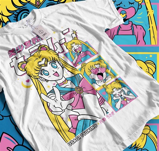 Sailor Moon T-shirt, Usagi Tsukino Anime Manga Graphic Tee - Etsy